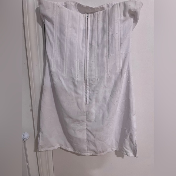 Sky To Moon White Strapless Linen Corset Mini Dress Size Medium - Picture 3 of 6